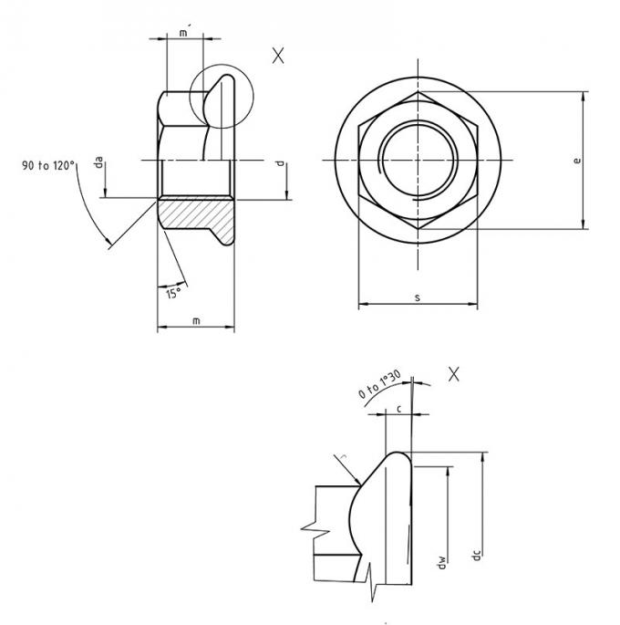 مهره فولادی ضد زنگ ISO4161 304 316 درجه A4-70 M20 0