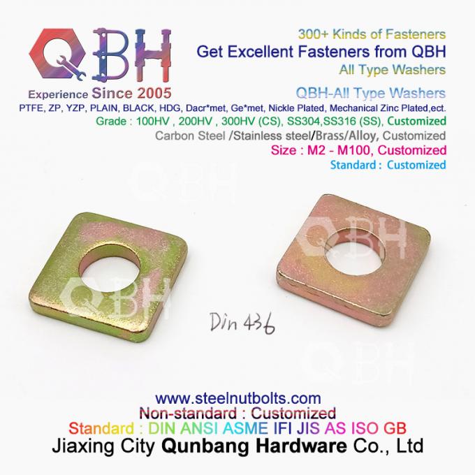 واشر مربعی شکل دندانه دار مخروطی فنری تخت همه نوع QBH DIN125 DIN127 F436 F436M F959 F959M DIN434 DIN436 NFE25-511 6