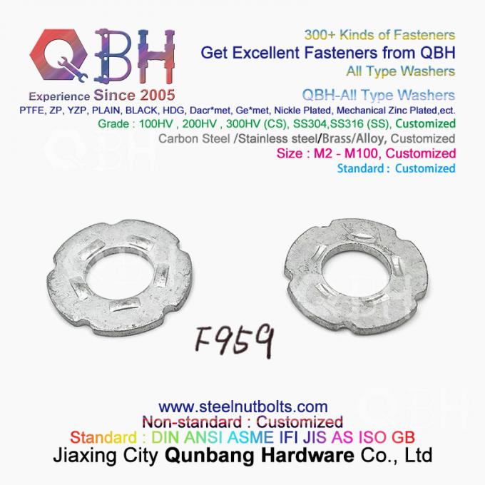 QBH DIN125 DIN127 F436 F436M F959 F959M DIN434 DIN436 NFE25-511 فنری مخروطی دندانه دار مسطح مربع گرد همه نوع واشر 5