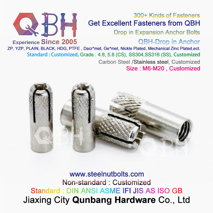 QBH GB /T 22795 (NP) - 2008 M6-M20 SS304 SS316 Stainless Steel Drop In Anchor Expansion 3