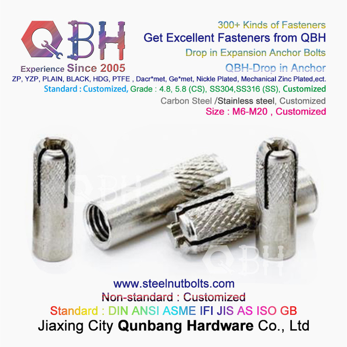 QBH GB /T 22795 (NP) - 2008 M6-M20 SS304 SS316 Stainless Steel Drop In Anchor Expansion 2