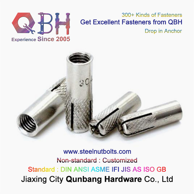 QBH GB /T 22795 (NP) - 2008 M6-M20 SS304 SS316 Stainless Steel Drop In Anchor Expansion 1